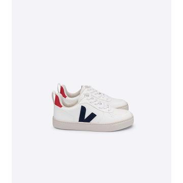 Veja V-10 LACES CWL Sko Barn White/Navy | NO 791WNB